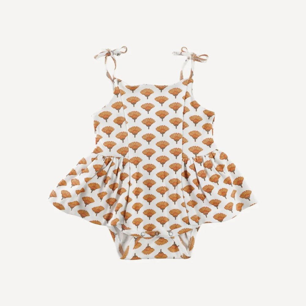 NWT Kate Quinn Spaghetti Tie Ballerina Bubble Marigold 0-3m